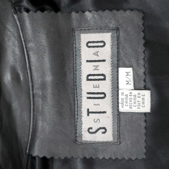 Siena Studio leather vest women's size medium black gold zippers lined pockets - Picture 6 of 9